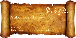 Vukovics Éva névjegykártya