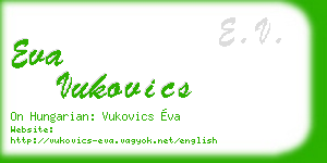 eva vukovics business card